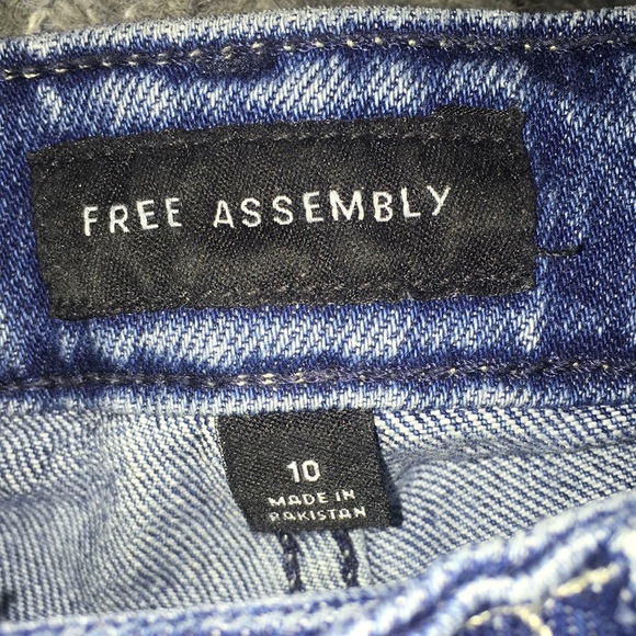 Free Assembly jeans high rise wide leg 10 medium wash - Picture 4 of 8
